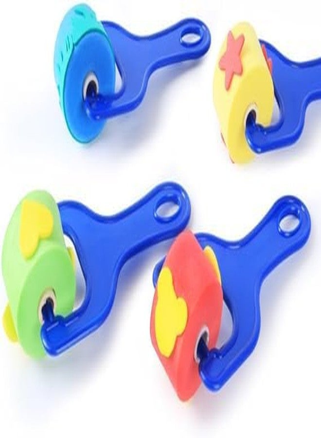 Brille Bee فرش طلاء إسفنجية من بريل بي، أشكال زهور، أدوات رسم فنية، طوابع جرافيتي يمكنك صنعها بنفسك لتعليم الأطفال في المراحل المبكرة (إسفنجة دوارة على شكل نجمة) - Image 3